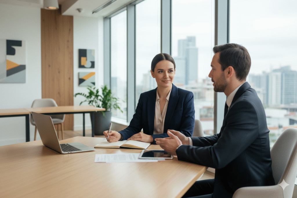 Confident woman negotiating promotion and salary raise in a modern office - empowerment and career growth concept | Influential Women Magazine